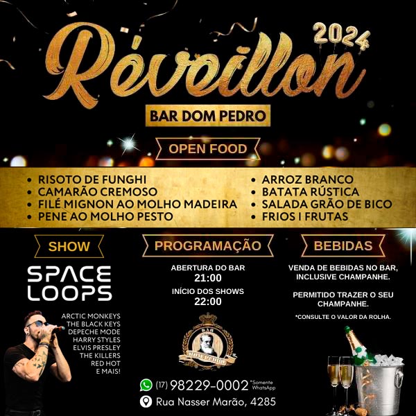 Réveillon Bar Dom Pedro 2024 Votu Guiche Web